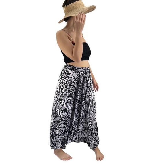 Apau ~ Gender Fluid Alladin Gypsy Shibori Tie Dyed Rayon Pants - Picture 3 of 15